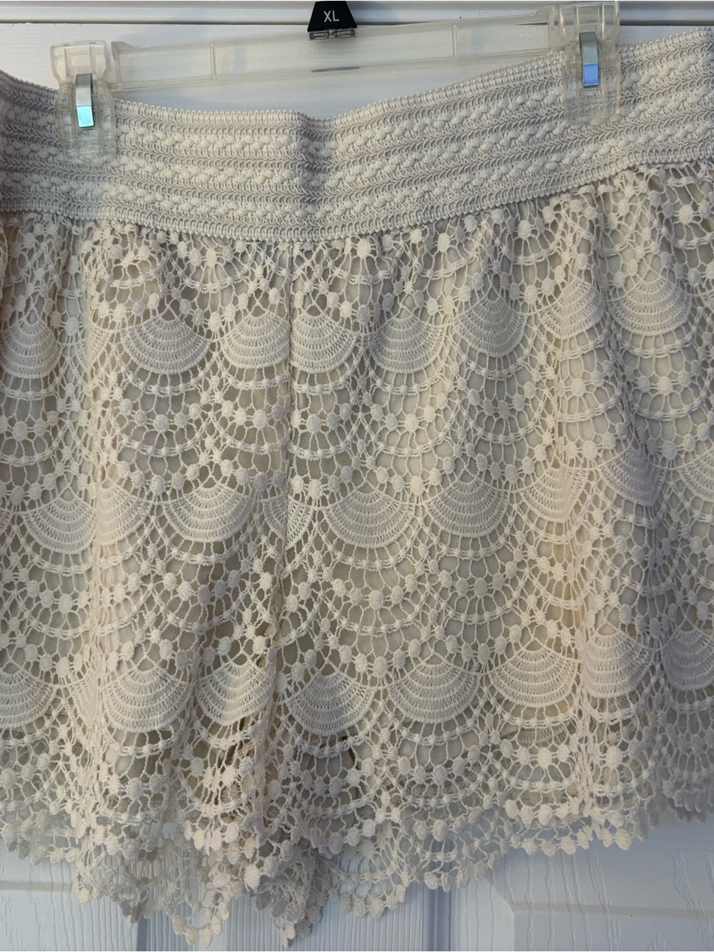 a.n.a Cream Crochet Lace Mini Shorts